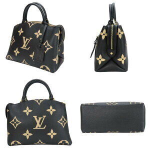 Louis Vuitton Two Tone Noir Shoulder Palais Bag Empreinte Tan Black Beige